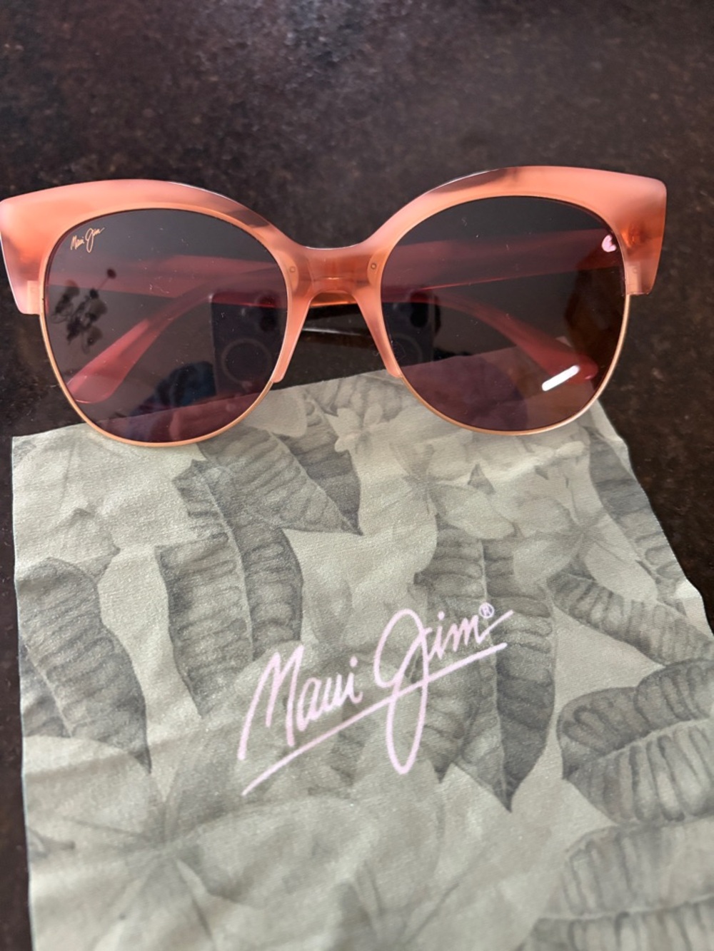 Maui Jim Pink Cat-Eye Sunglasses with Rose-Tinted Lenses